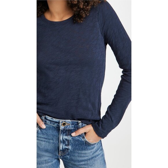 ATM Anthony Thomas Melillo Long Sleeve T-shirt Top Navy Women's Size Small New - Picture 2 of 7